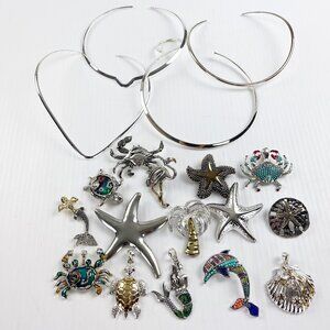 Nautical Ocean Pendant Charm Craft Fashion Jewelry Lot Mermaid Star Fish Choker